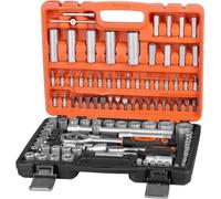 Jeu d'outils Strend Pro S210, 108 pièces, en coffret, 1/4"+1/2