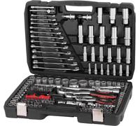 Jeu d'outils Strend Pro S221, 215 pièces, en coffret, 1/2"+1/4"+3/8