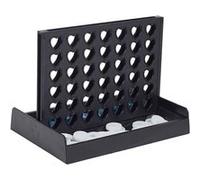 Jeu du 4 à la suite mini avec plateau noire et 42 jetons bleus en plastique - - ALTOBUY Noir G
