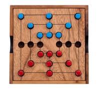 Jeu du Moulin en Bois - Marelle Nine Men Morris - Jeu de Société 2 Joueurs - Coffret Compact Voyage - Dès 6 Ans