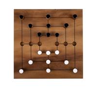Jeu Du Moulin En Bois Nine Men Morris 25,5 Cm - 18 Pions, 2 Joueurs