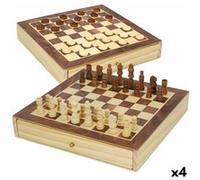 Jeu Echecs et dames Tiroir Bois