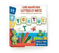 Clementoni Livre magnétique Lettres et Mots – Lettres magnétiques & feutre effaçable – Multicolore
