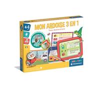 Clementoni Jeu d'écriture Mon ardoise 3 en 1 – Trace, dessine et écris – 3-6 ans