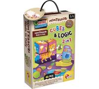 Jeu éducatif 2-en-1 - LISCIANI - Montessori Baby Bois - Cubes et logique - Animaux et associations - Des 2 ans