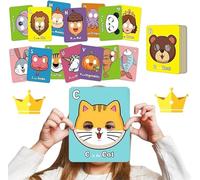 Jeu Éducatif Alphabet 26 Lettres pour Enfants, Cartes d’Apprentissage Montessori avec Animaux et Masques, Flash Cards ABC pour Apprendre l’Alphabet et les Mots, Éducatif 2 3 4 Ans, Cadeau Fille Garçon