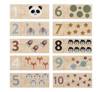 Jeu éducatif cartes chiffres en bois