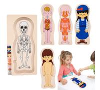 Jeu Éducatif Corps Humain En Bois - Puzzle Anatomique Pour Avec Parties Du Corps Détaillées, Apprentissage Interactif, Structure Corporelle Illustrée Et Modélisée Pour L'étude