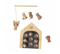 Jeu éducatif de pêche à la ligne avec 9 chiens en bois