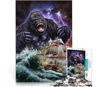 Jeu éducatif Défi Jouet Monstre Gorille Kraken Puzzle 1000 pièces pour Adultes 38x52cm Interaction Parent-Enfant Convient aux Personnes de Plus de 14 Ans