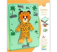 Djeco Jeu éducatif Inzebox Mix'n'match – puzzle magnétique 8 animaux, boîte compacte 18 x 22 cm
