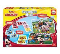 Jeu éducatif - Domino - Puzzles - Memory - Dès 3 ans - Disney - Mickey - 4 jeux