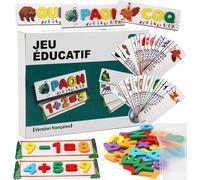 Jeu Éducatif d'Orthographe Française Fille Garçon 3 Ans Jouets Puzzle Alphabet en Bois Enfant Jouet Montessori Jeux Lettre Scrabble Apprendre a Lire Cadeau Enfant 4 5 6 7 8 Ans