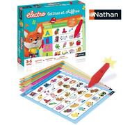 Nathan Nathan - Electro Lettres et Chiffres - Apprendre les Lettres, les Sons, Quantités - Jeu Educatif Electronique - 1 Stylo Sonore et Lumineux Inclus - Pour Enfants de 3 à 5 ans