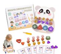 Jeu éducatif en bois avec trieur de formes et de couleurs pour développer des compétences motrices fines chez les d'âge préscolaire