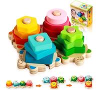 Jeu éducatif en bois pour enfant de 1 an, puzzle à formes à trier et empiler - LECOO
