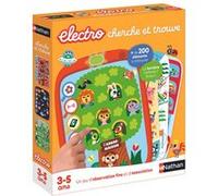 Nathan - Electro Cherche et Trouve - Jeu d'apprentissage - Jeu Electronique - Quiz Educatif -Tactile - Différents thèmes Ecole, Plage, Océans, Forêt, - 10 fiches illustrées - A emporter - Dès 3 Ans