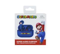 OTL Technologies Ecouteurs sans Fil Bluetooth V5.0 pour Super Mario avec boîtier de Chargement Bleu.