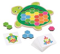 Jeu éducatif - GOKI - Puzzle tortue Rosy - 10 pièces - 30 cartes modèles - 4 ans et plus