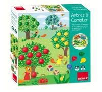 Jeu éducatif - GOULA - Arbres à compter - Pommes en bois et dés