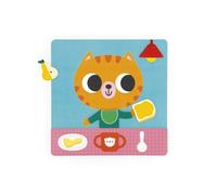 Janod - Jeu éducatif - Le Petit Chat des Rituels - Tableau magnétique, 7 cartes, Dès 2 ans