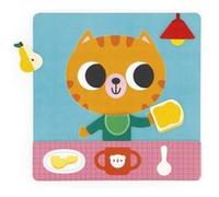 Janod - Jeu éducatif - Le Petit Chat des Rituels - Tableau magnétique, 7 cartes, Dès 2 ans