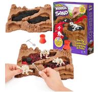 Kinetic Sand Sable Magique - Fossiles De Dinosaures 454 G + 2 Accessoires - 10 Os Cachés - Sculptez à l'Infini ce Sable Coloré comme de la Pâte à Modeler - Jouet Sensoriel - Jouet Enfant 6 Ans Et +