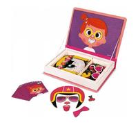 Janod Jouet éducatif Magneti'book Crazy Faces pour filles 3-8 ans Multicolore