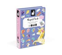 Janod – Jeu éducatif magnétique Magnéti'Book Licornes, 44 aimants, 10 modèles, carton FSC, dès 3 ans