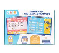 J.A.D.E Calendrier semainier Gratitude Montessori 141511 - Tissu multicolore, jeu éducatif dès 3 ans
