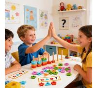 Jeu éducatif portable en bois de 30 x 9 cm - Grand jouet empilable avec design coloré - Jeu éducatif en bois - Jouet d'adresse avec style amusant - Pour