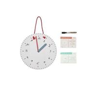 Jeu éducatif pour apprendre l'heure avec horloge, 24 cartes explicatives et feutre effaçable - -