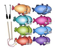 Jeu éducatif pour la pêche - Cartes de traçage - Effacement à sec - Aide pédagogique - Effacement à sec - Poisson pour enfants - Jeu d'apprentissage des langues