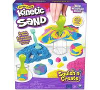 Jeu éducatif - Spin Master - Kinetic Sand Set Squish N Create - 382g - Bleu, rose et jaune