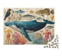 Jeu éducatif Stimulant sur la Vie Marine et Le Monde sous-Marin, adapté aux Enfants et aux Adultes. Excellent Cadeau. 1 000 pièces (75 x 50 cm).