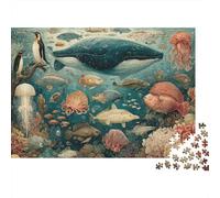 Jeu éducatif Stimulant sur la Vie Marine et Le Monde sous-Marin, adapté aux Enfants et aux Adultes. Excellent Cadeau. 1 000 pièces (75 x 50 cm).