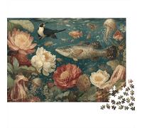 Jeu éducatif sur Le Monde sous-Marin de la Vie Marine, adapté aux Enfants de 10 Ans et Plus et aux Adultes. Intéressant et Stimulant. 1 000 pièces (75 x 50 cm).