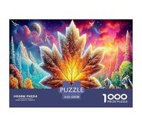 Jeu éducatif « Train d'hiver » - Puzzle de 1000 pièces pour Adultes - Paysage géant de Feuilles d'érable - Cadeau décompressif et Amusant pour la Maison - 52 x 38 cm / 1000 pièces