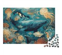 Jeu éducatif très intéressant sur la Vie Marine et Le Monde sous-Marin, avec Une Forme Unique et Pleine de Surprises, 500 pièces (52 x 38 cm)