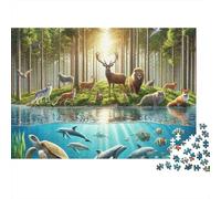 Jeu éducatif très intéressant sur la Vie Marine et Le Monde sous-Marin, avec Une Forme Unique et Pleine de Surprises, 300 pièces (40 x 28 cm)