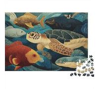 Jeu éducatif très intéressant sur la Vie Marine et Le Monde sous-Marin, avec Une Forme Unique et Pleine de Surprises, 300 pièces (40 x 28 cm)