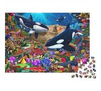 Jeu éducatif très intéressant sur la Vie Marine et Le Monde sous-Marin, avec Une Forme Unique et Pleine de Surprises, 500 pièces (52 x 38 cm)