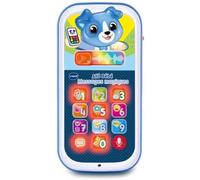 VTech - Allô Bébé Messages Magiques Bleu, Premier Téléphone Interactif, Parlant et Musical avec Enregistreur Vocal, Changeur de Voix et Effets Lumineux, Cadeau Bébé Dès 9 Mois - Contenu en Français