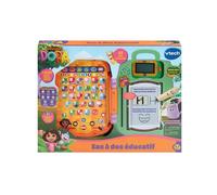VTech Sac à dos éducatif Dora l'Exploratrice – Ardoise magique, stylet, 12 activités FR/EN 3-7 ans