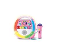 VTech - Music'Kid Karaoké Rose - Enceinte Bluetooth Lumineuse Enfant - Baladeur Musical avec Micro Karaoké, Comptines et Chansons, Enregistreur Vocal - Cadeau Enfant Dès 2 Ans - Contenu en Français