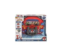 VTech - Mission Pilote 2 en 1 Spidey et Ses Amis - Simulateur de Conduite, Volant Interactif - Spider-Voiture de Spidey et Techno-Bolide de Spin - Cadeau Enfant de 3 Ans à 7 Ans - Contenu en Français