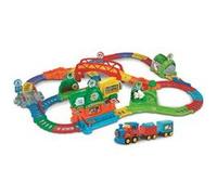 VTech - Tut Tut Bolides Super Circuit Train Éducatif - Circuit Voiture Enfant Électronique avec Adam Train Marchand, 6 Zones Magiques - Cadeau Garçon et Fille de 1 an à 5 Ans - Contenu en Français