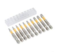 Jeu Embouts pour torx 50mm Acier Trempé pour Choc Jeu Embouts | Pointe magnétique pour forte, acier traité thermique, résistance choc élevé, taille 50mm, compatibilité T7-T40