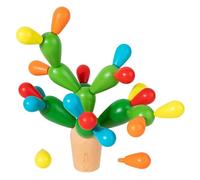 Jeu empilable de cactus en bois - Puzzle empilable multicolore de 10 pouces, segments de bois lisses, structure qui améliore l'équilibre, jeu d'exploration sensorielle | Impilator