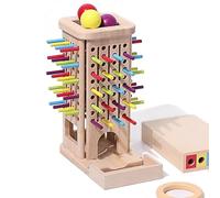 Jeu en Bois De Chute De Balles Et De Bâtonnets pour Enfants 3-5 Ans, Jouet Motricité Fine, Jeu De Dés Éducatif, Jeu De Société Intérieur Garçons Et Filles